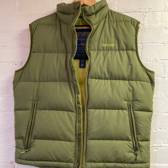 Abercrombie & Fitch Men’s Medium Down-filled Vest, Lime Green - Picture 1 of 3